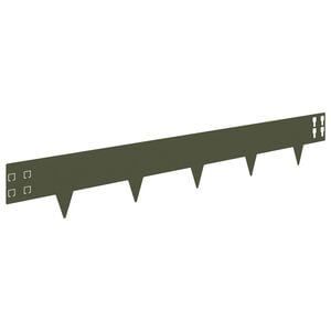 vidaXL Gazonrand 50 pcs 100 x 15 cm Staal Olijfgroen