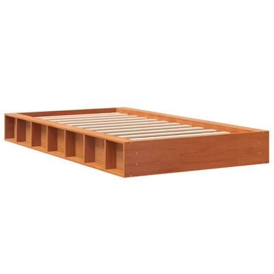 vidaXL Bedframe zonder matras massief grenenhout wasbruin 100x200 cm