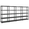 vidaXL Opbergrek 5-laags 340x40x185 cm kunststof zwart