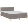 vidaXL LED Box Spring Bed met hoofdeinde Taupe 140 x 190 cm Stof