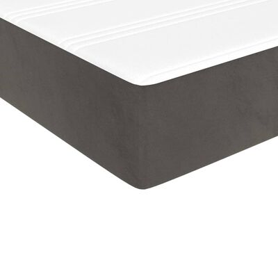 vidaXL Boxspring met matras fluweel donkergrijs 140x200 cm