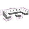 vidaXL 11-delige Loungeset met kussens poly rattan zwart