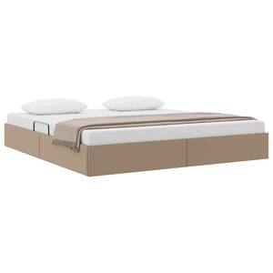 vidaXL Opslag bed met matras Cappuccino 160 x 200 cm Kunstleer