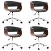 vidaXL Eetkamerstoelen 4 st draaibaar stof grijs