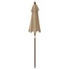 vidaXL Parasol met houten paal 196x231 cm taupe