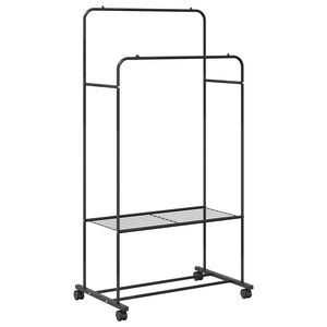 vidaXL Kledingrek Zwart 80 x 53 x 156 cm
