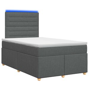vidaXL Boxspringbed met matras Donkergrijs 120 x 190 cm Stof