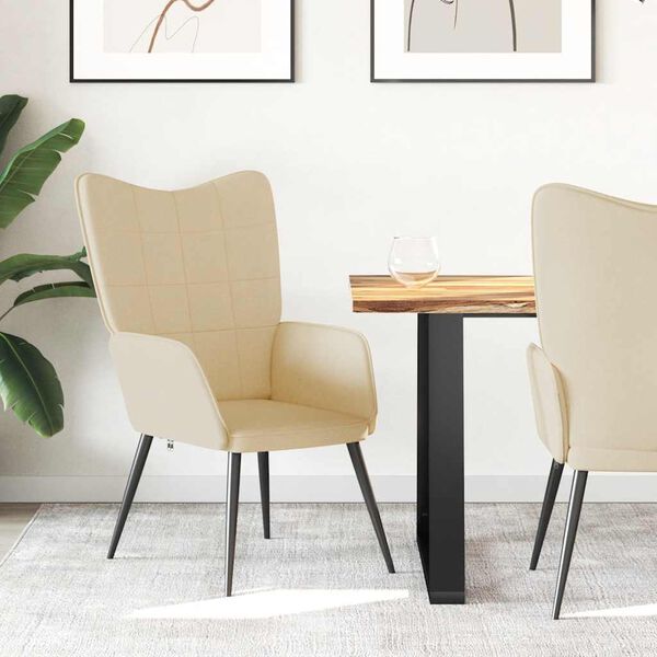 vidaXL Relaxstoel stof cr&egrave;mekleurig