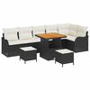 vidaXL Tuin Sofa Set met kussen met opslag 9 pcs Zwart en Cr&egrave;me