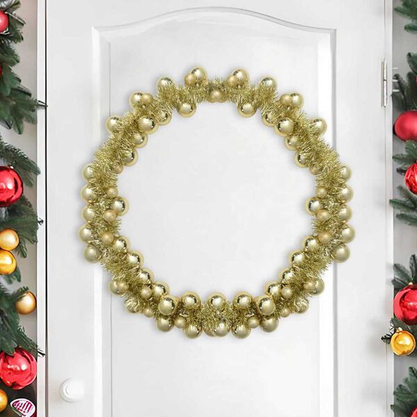 vidaXL Kerstbal Guirlande Goud 186 cm Polystyreen