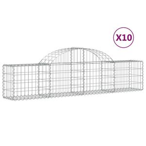 vidaXL Schanskorven 10 st gewelfd 200x30x40/60 cm gegalvaniseerd ijzer