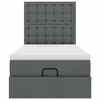 vidaXL Ottoman bed met matras en LED's 100x200cm stof donkergrijs