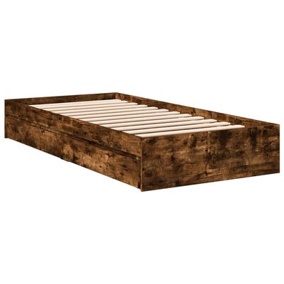 vidaXL Bedframe met lades bewerkt hout gerookt eikenkleurig 90x190 cm