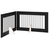 vidaXL Opvouwbaar hondenhek met standaards 2 pcs Zwart eiken 200,5 cm