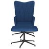 vidaXL Relaxstoel met voetenbank stof blauw
