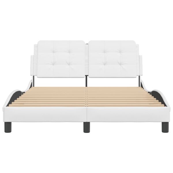 vidaXL Bedframe zonder matras "Zadar" kunstleer wit 140x200 cm