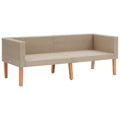 vidaXL 5-delige Loungeset met kussens poly rattan beige