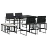 vidaXL 9-delige Tuinset poly rattan zwart