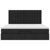 vidaXL Ottoman bed met matras en LED's 180x200cm stof zwart