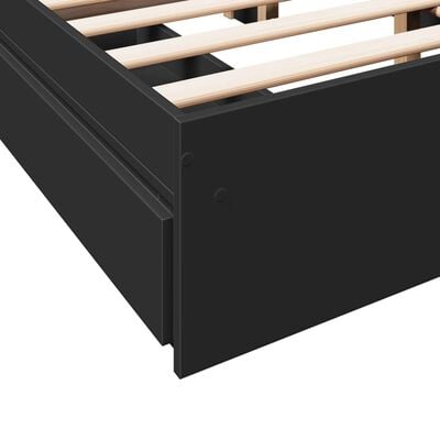 vidaXL Bedframe met lades bewerkt hout bruin eikenkleurig 135x190 cm