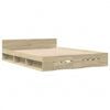 vidaXL Bedframe met lades bewerkt hout sonoma eikenkleurig 120x190 cm