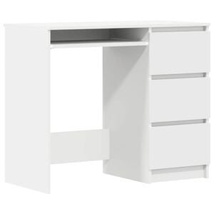 vidaXL Bureau 90x45x76 cm bewerkt hout wit