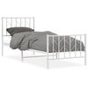 vidaXL Bedframe met hoofd- en voeteneinde metaal wit 80x200 cm