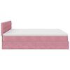 vidaXL Bed poef met matras en LED's 180x200 cm fluweel roze