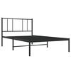 vidaXL Bedframe met hoofdbord metaal zwart 90x190 cm