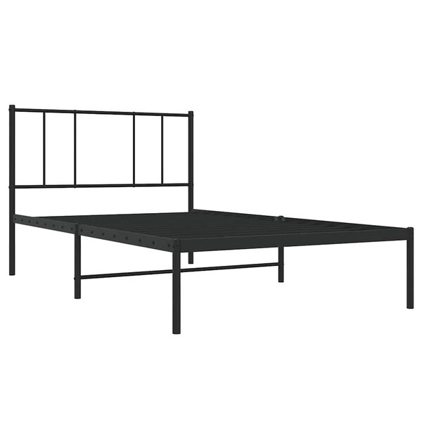 vidaXL Bedframe met hoofdbord metaal zwart 90x190 cm