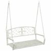 vidaXL Schommelbank Staal 110,5 x 59 x 55 cm Antiek wit