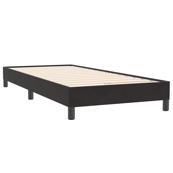 vidaXL Boxspring met matras fluweel zwart 80x220 cm