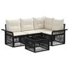 vidaXL Tuinbankenset 5 pcs Zwart poly rattan