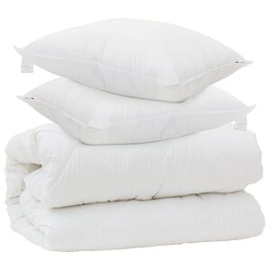 vidaXL Dekbed met Kussens met kussen 3 pcs Wit Microvezel