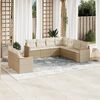 vidaXL 9-delige Loungeset met kussens poly rattan beige