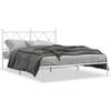 vidaXL Bedframe met hoofdbord metaal wit 135x190 cm