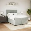 vidaXL Boxspring met matras fluweel lichtgrijs 140x190 cm