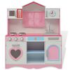 vidaXL Speelgoedkeuken roze en wit 82x30x100 cm hout