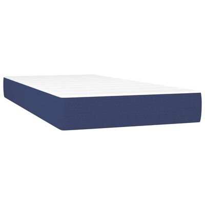 vidaXL Boxspring met matras stof blauw 80x200 cm