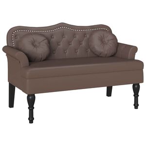 vidaXL Chesterfield Bank Bruin 120,5 x 65 x 75 cm Nep Leer