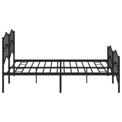 vidaXL Bedframe met hoofd- en voeteneinde metaal zwart 193x203 cm