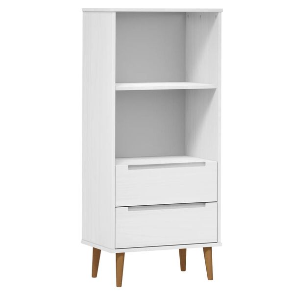 vidaXL Boekenkast MOLDE 60x35x133,5 cm massief grenenhout wit