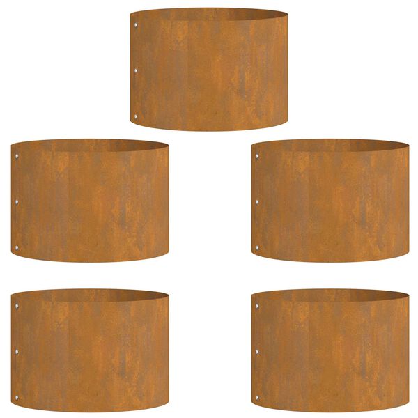 vidaXL Plantenring 5 pcs Bruin 30 x 30 x 20 cm Cortenstaal