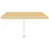 vidaXL Luifel vrijstaand automatisch 400x300 cm geel en wit