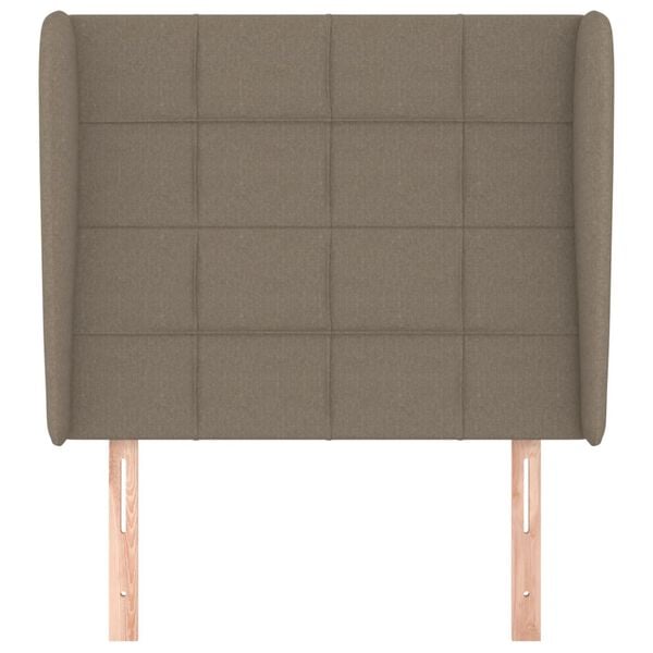 vidaXL Hoofdbord met randen 103x23x118/128 cm stof taupe