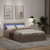 vidaXL Bedframe met opslag en LED kunstleer cappuccino 140x200 cm