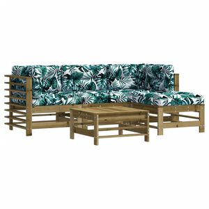 vidaXL 5-delige Loungeset met kussens ge&iuml;mpregneerd grenenhout