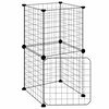 vidaXL Huisdierenkooi met deur 8 panelen 35x35x70 cm staal zwart