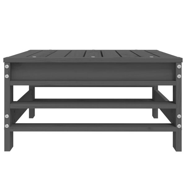 vidaXL Tuinvoetenbank massief grenenhout grijs