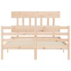vidaXL Bedframe met hoofdbord massief hout 140x190 cm